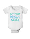 My First Mother's Day - Baby Feet - Blue Baby Romper Bodysuit by TooLoud-Baby Romper-TooLoud-White-06-Months-Davson Sales