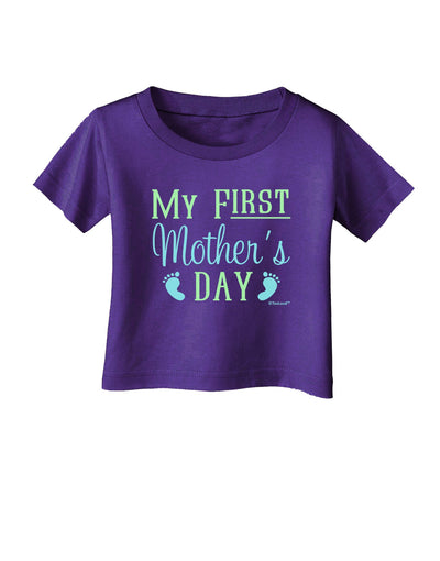 My First Mother's Day - Baby Feet - Blue Infant T-Shirt Dark by TooLoud-Infant T-Shirt-TooLoud-Purple-06-Months-Davson Sales