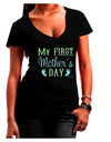 My First Mother's Day - Baby Feet - Blue Juniors V-Neck Dark T-Shirt by TooLoud-Womens V-Neck T-Shirts-TooLoud-Black-Juniors Fitted Small-Davson Sales