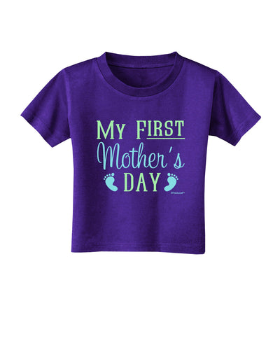 My First Mother's Day - Baby Feet - Blue Toddler T-Shirt Dark by TooLoud-Toddler T-Shirt-TooLoud-Purple-2T-Davson Sales