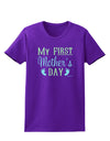 My First Mother's Day - Baby Feet - Blue Womens Dark T-Shirt by TooLoud-Womens T-Shirt-TooLoud-Purple-X-Small-Davson Sales