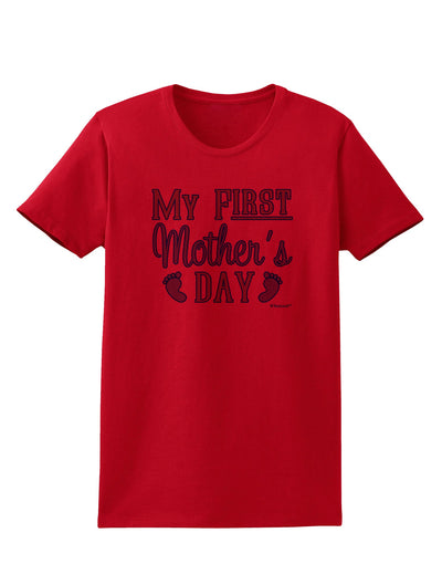 My First Mother's Day - Baby Feet - Blue Womens T-Shirt by TooLoud-Womens T-Shirt-TooLoud-Red-X-Small-Davson Sales