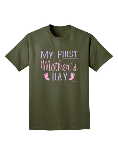 My First Mother's Day - Baby Feet - Pink Adult Dark T-Shirt by TooLoud-Mens T-Shirt-TooLoud-Military-Green-Small-Davson Sales