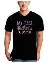 My First Mother's Day - Baby Feet - Pink Adult Dark V-Neck T-Shirt by TooLoud-Mens V-Neck T-Shirt-TooLoud-Black-Small-Davson Sales