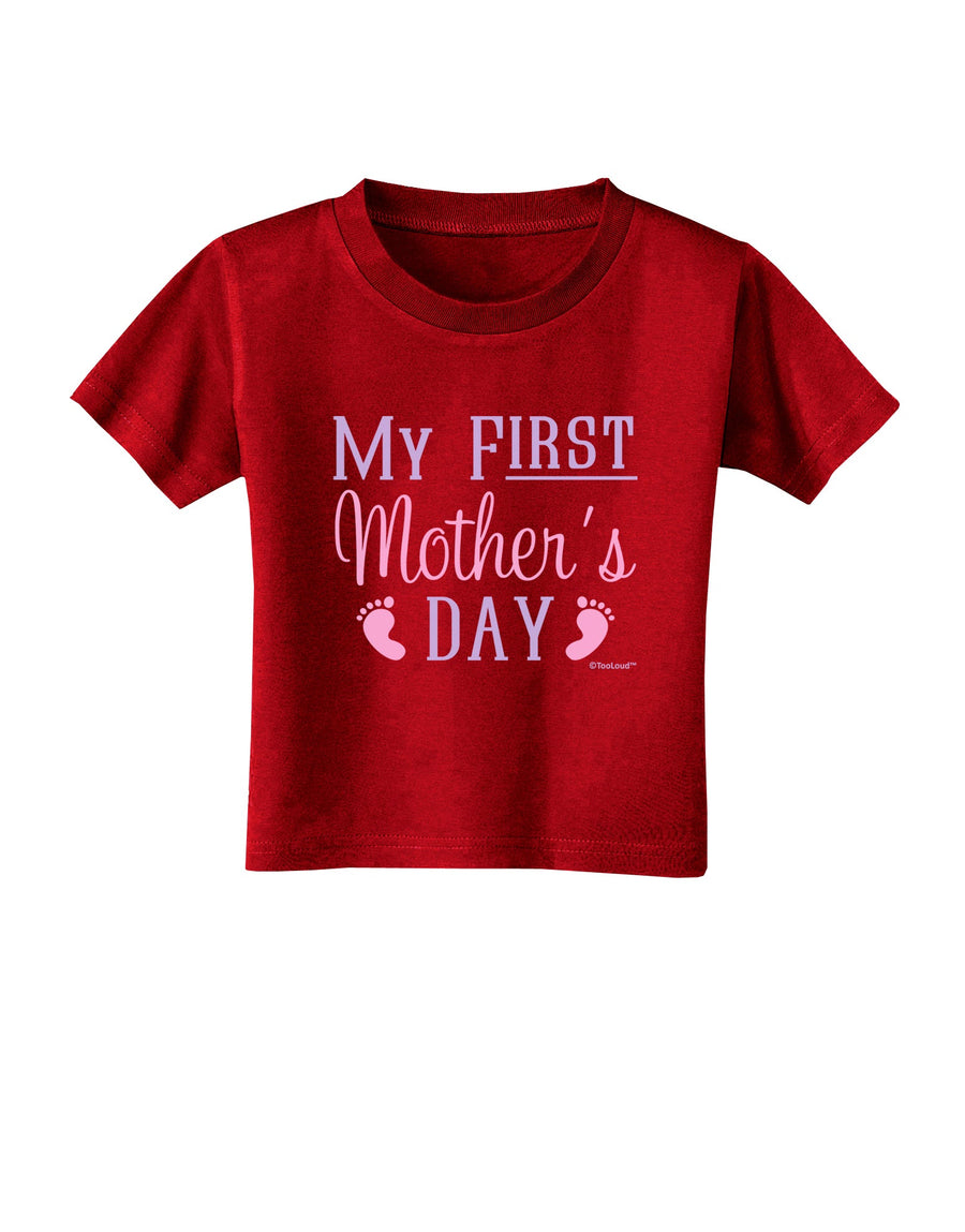 My First Mother's Day - Baby Feet - Pink Toddler T-Shirt Dark by TooLoud-Toddler T-Shirt-TooLoud-Black-2T-Davson Sales