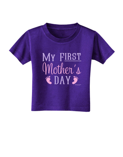 My First Mother's Day - Baby Feet - Pink Toddler T-Shirt Dark by TooLoud-Toddler T-Shirt-TooLoud-Purple-2T-Davson Sales