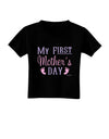 My First Mother's Day - Baby Feet - Pink Toddler T-Shirt Dark by TooLoud-Toddler T-Shirt-TooLoud-Black-2T-Davson Sales