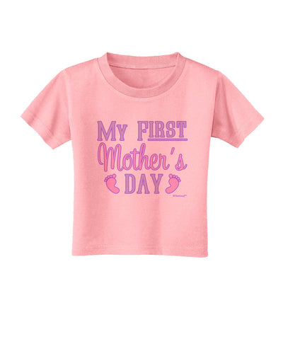 My First Mother's Day - Baby Feet - Pink Toddler T-Shirt by TooLoud-Toddler T-Shirt-TooLoud-Candy-Pink-2T-Davson Sales