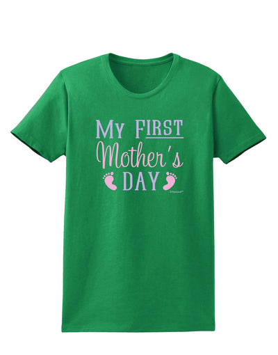 My First Mother's Day - Baby Feet - Pink Womens Dark T-Shirt by TooLoud-Womens T-Shirt-TooLoud-Kelly-Green-X-Small-Davson Sales