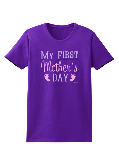 My First Mother's Day - Baby Feet - Pink Womens Dark T-Shirt by TooLoud-Womens T-Shirt-TooLoud-Purple-X-Small-Davson Sales