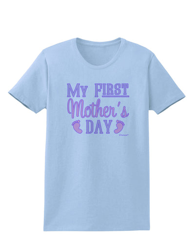 My First Mother's Day - Baby Feet - Pink Womens T-Shirt by TooLoud-Womens T-Shirt-TooLoud-Light-Blue-X-Small-Davson Sales