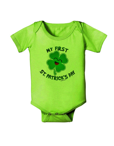 My First St. Patrick's Day Baby Romper Bodysuit-Baby Romper-TooLoud-Lime-06-Months-Davson Sales