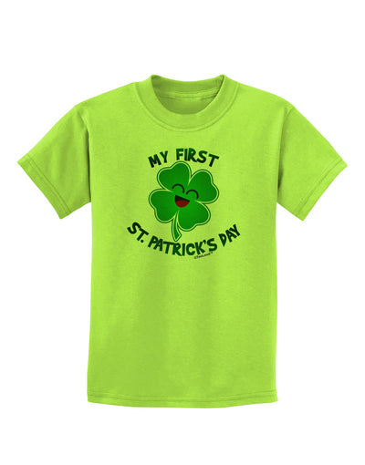 My First St. Patrick's Day Childrens T-Shirt-Childrens T-Shirt-TooLoud-Lime-Green-X-Small-Davson Sales