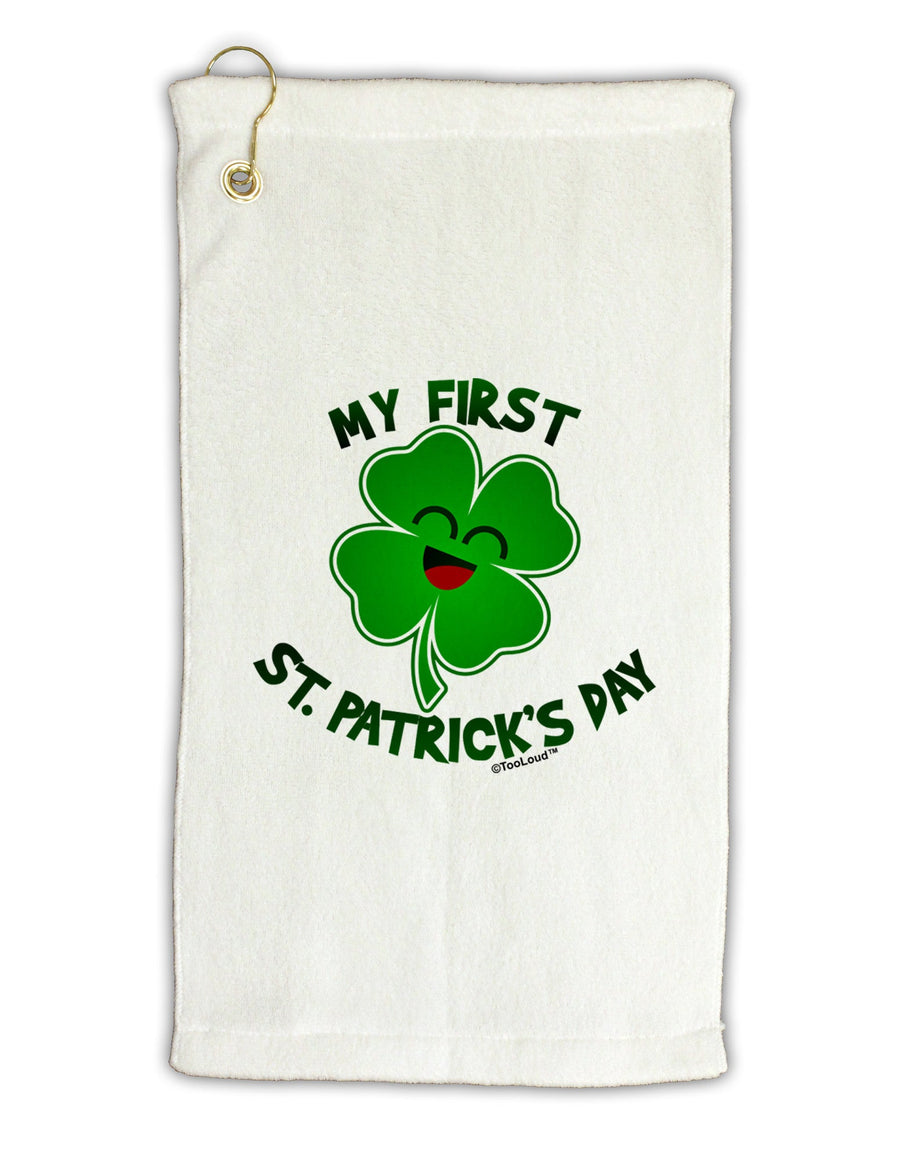 My First St. Patrick's Day Micro Terry Gromet Golf Towel 11&#x22;x19-Golf Towel-TooLoud-White-Davson Sales
