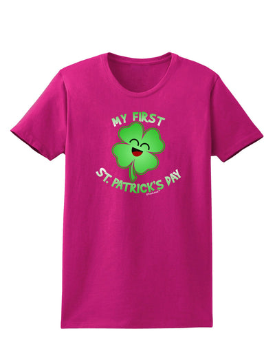 My First St. Patrick's Day Womens Dark T-Shirt-TooLoud-Hot-Pink-Small-Davson Sales