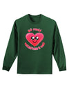 My First Valentine's Day Adult Long Sleeve Dark T-Shirt-TooLoud-Dark-Green-Small-Davson Sales