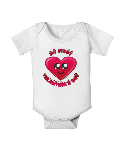 My First Valentine's Day Baby Romper Bodysuit-Baby Romper-TooLoud-White-06-Months-Davson Sales