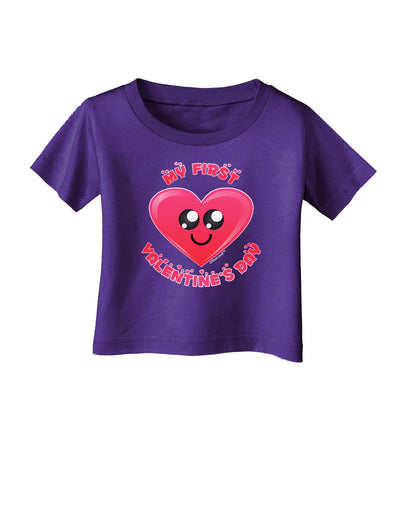 My First Valentine's Day Infant T-Shirt Dark-Infant T-Shirt-TooLoud-Purple-06-Months-Davson Sales