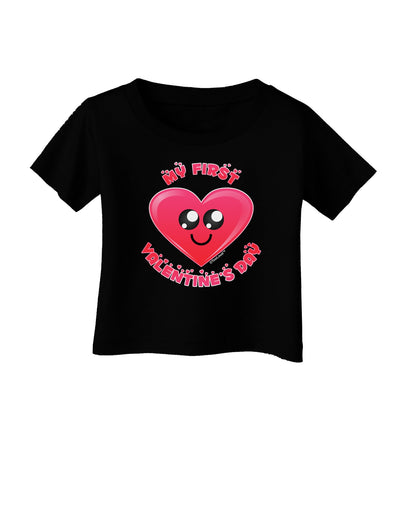 My First Valentine's Day Infant T-Shirt Dark-Infant T-Shirt-TooLoud-Black-06-Months-Davson Sales