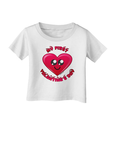 My First Valentine's Day Infant T-Shirt-Infant T-Shirt-TooLoud-White-06-Months-Davson Sales