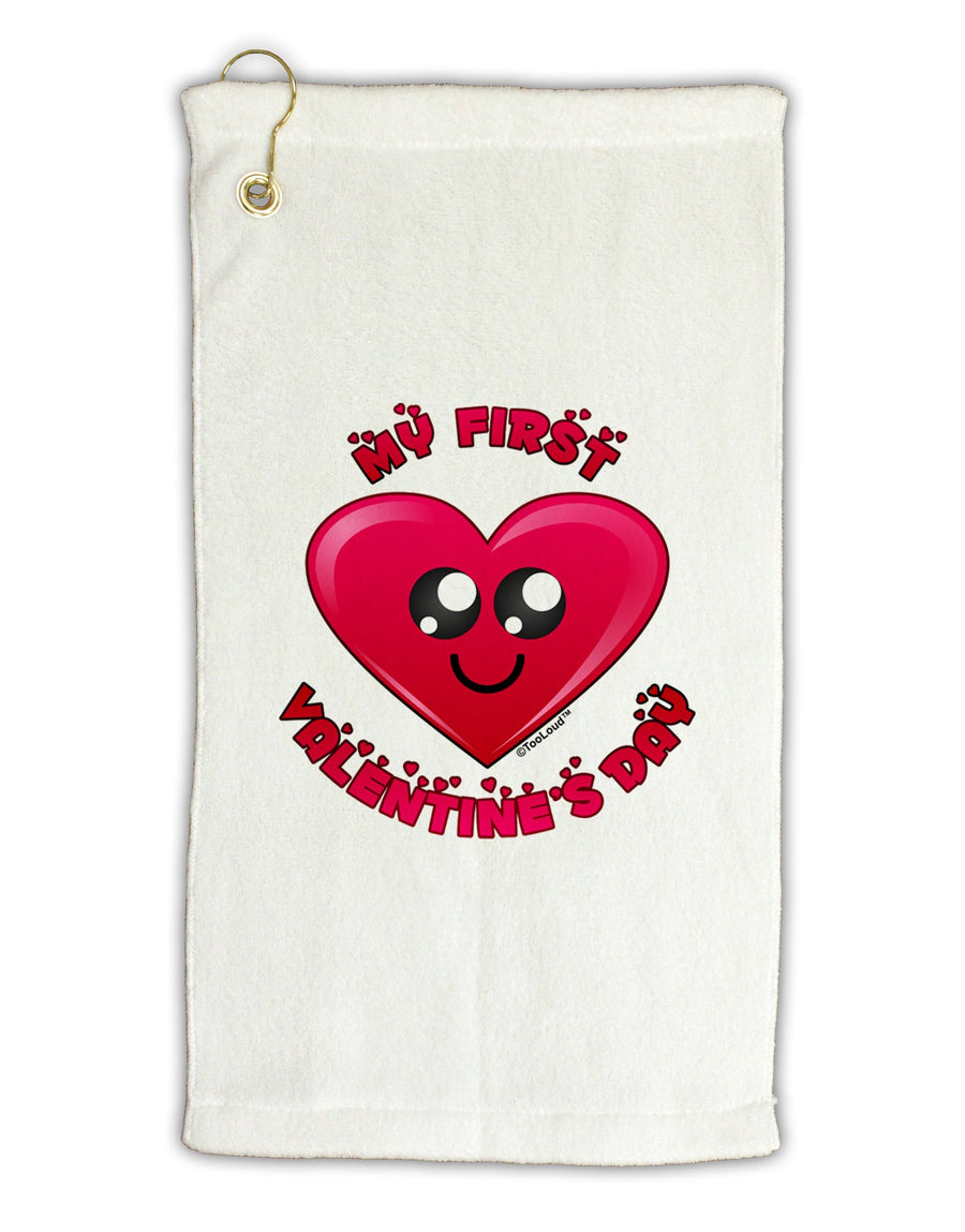 My First Valentine's Day Micro Terry Gromet Golf Towel 16 x 25 inch-Golf Towel-TooLoud-White-Davson Sales