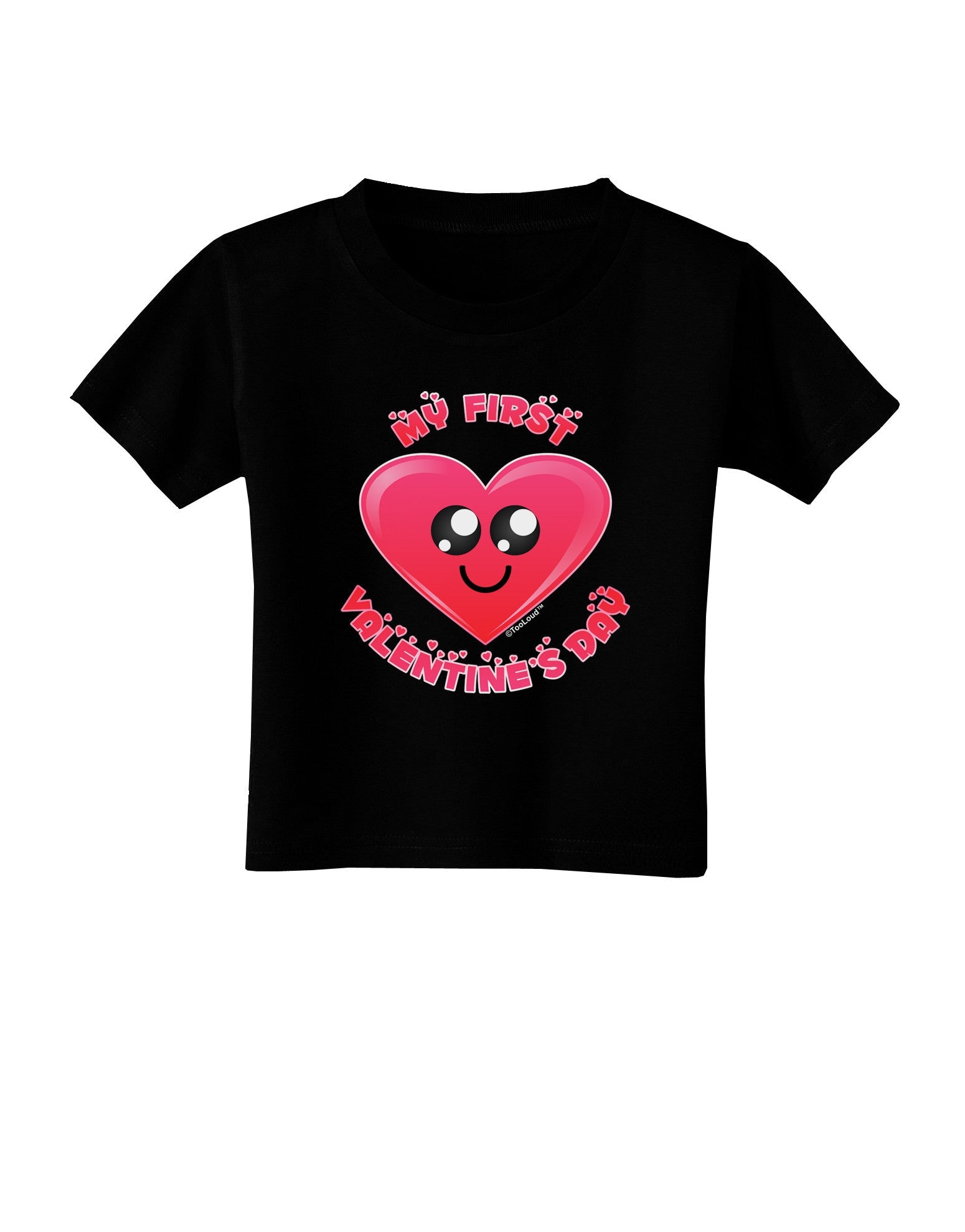 My First Valentine's Day Toddler T-Shirt Dark-Toddler T-Shirt-TooLoud-Black-2T-Davson Sales