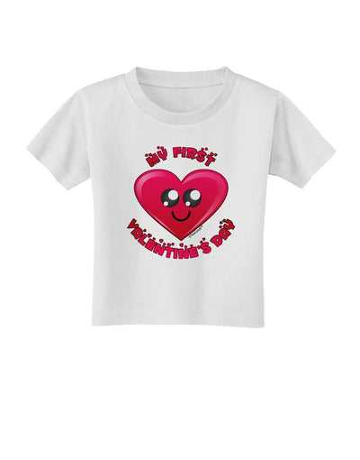 My First Valentine's Day Toddler T-Shirt-Toddler T-Shirt-TooLoud-White-2T-Davson Sales