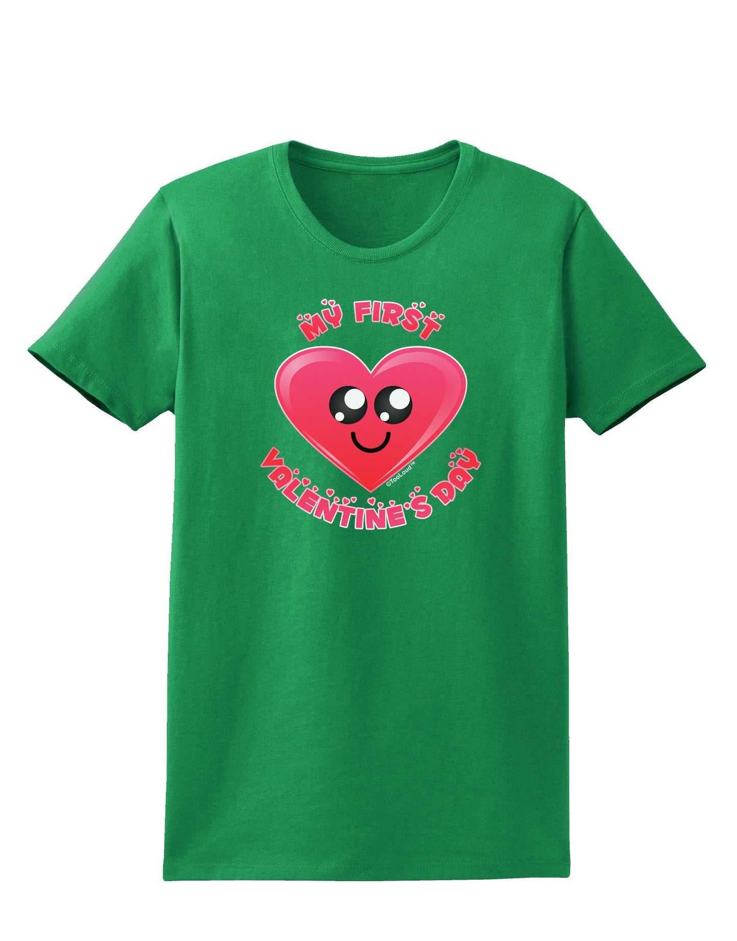 My First Valentine's Day Womens Dark T-Shirt-Womens T-Shirt-TooLoud-Kelly-Green-X-Small-Davson Sales