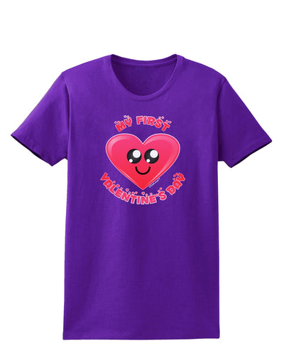 My First Valentine's Day Womens Dark T-Shirt-Womens T-Shirt-TooLoud-Purple-X-Small-Davson Sales