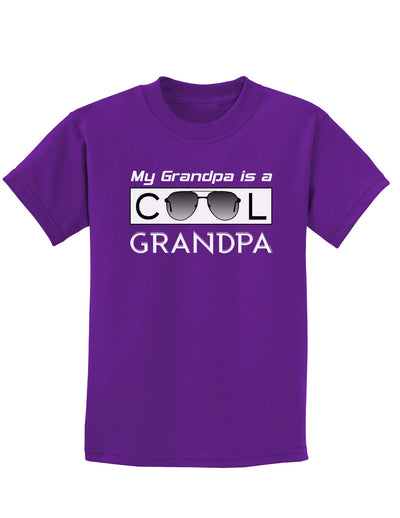 My Grandpa is a Cool Grandpa Childrens Dark T-Shirt-Childrens T-Shirt-TooLoud-Purple-X-Small-Davson Sales