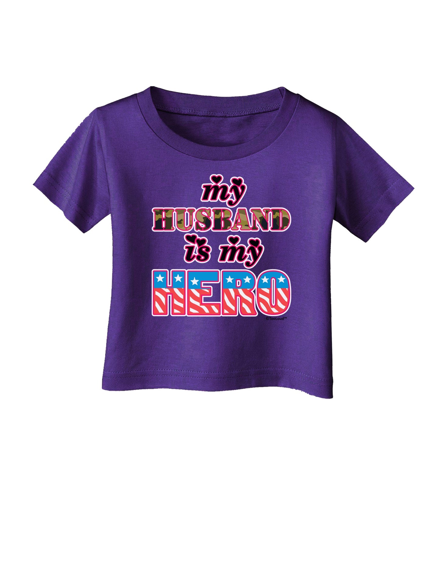 My Husband is My Hero - Armed Forces Infant T-Shirt Dark by TooLoud-Infant T-Shirt-TooLoud-Purple-06-Months-Davson Sales