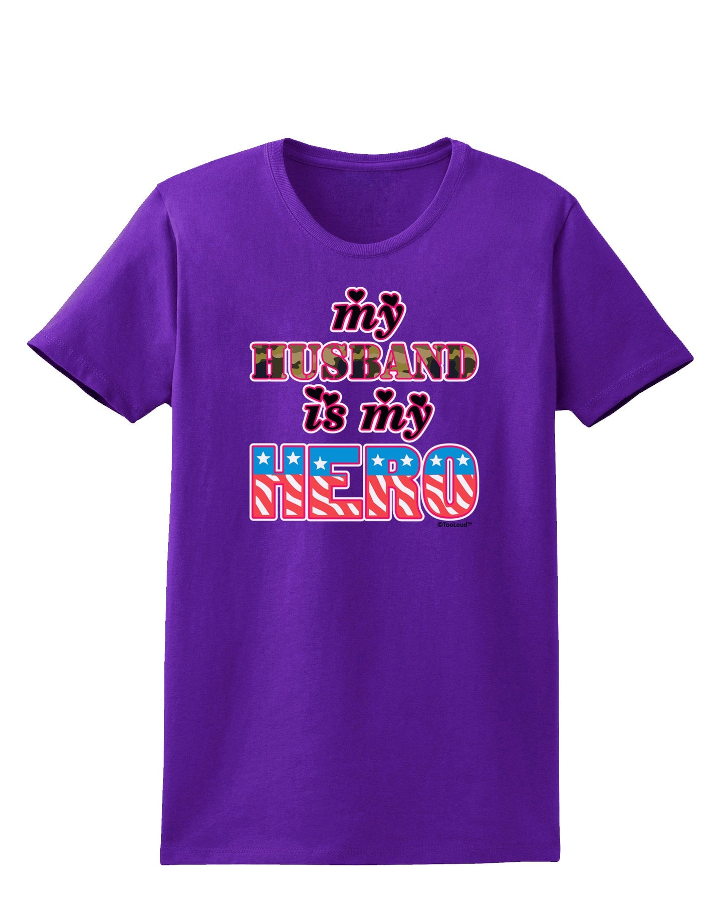 My Husband is My Hero - Armed Forces Womens Dark T-Shirt by TooLoud-Womens T-Shirt-TooLoud-Purple-X-Small-Davson Sales