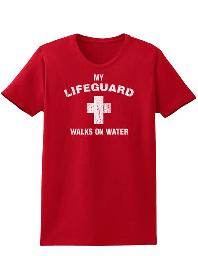 My Lifeguard Walks On Water Easter Womens Dark T-Shirt - Ladies-TooLoud-Red-X-Small-Davson Sales