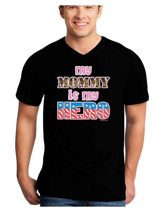 My Mommy is My Hero - Armed Forces - Pink Adult Dark V-Neck T-Shirt by TooLoud-Mens V-Neck T-Shirt-TooLoud-Black-Small-Davson Sales