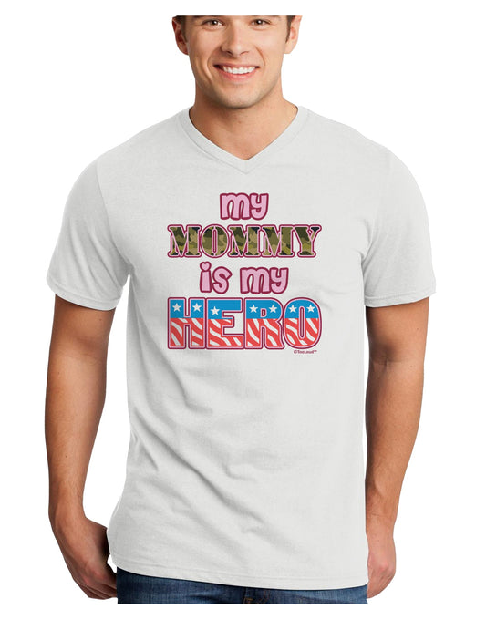 My Mommy is My Hero - Armed Forces - Pink Adult V-Neck T-shirt by TooLoud-Mens V-Neck T-Shirt-TooLoud-White-Small-Davson Sales