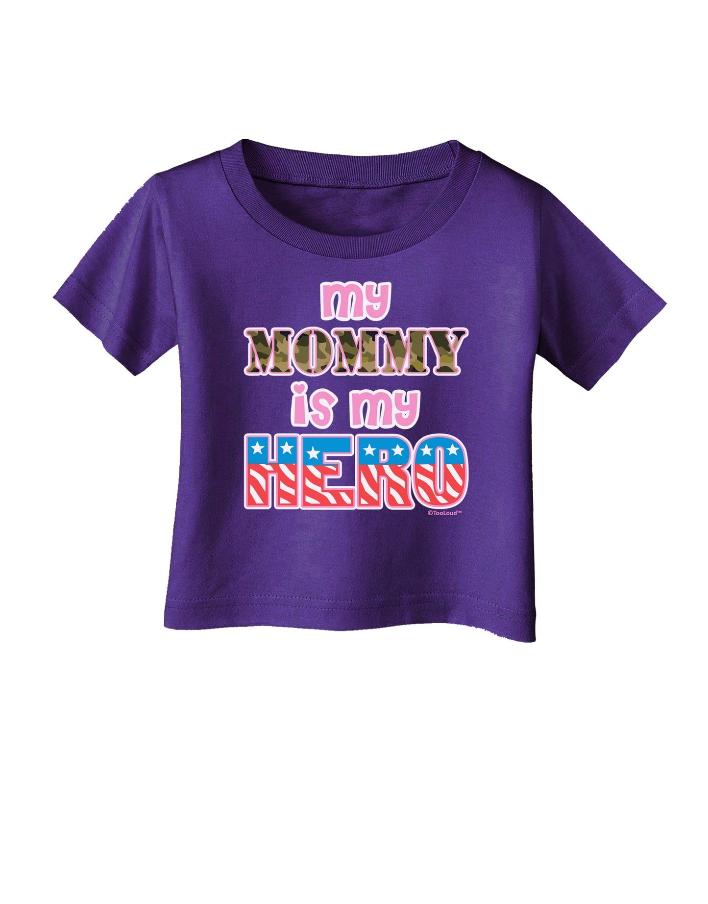 My Mommy is My Hero - Armed Forces - Pink Infant T-Shirt Dark by TooLoud-Infant T-Shirt-TooLoud-Purple-06-Months-Davson Sales