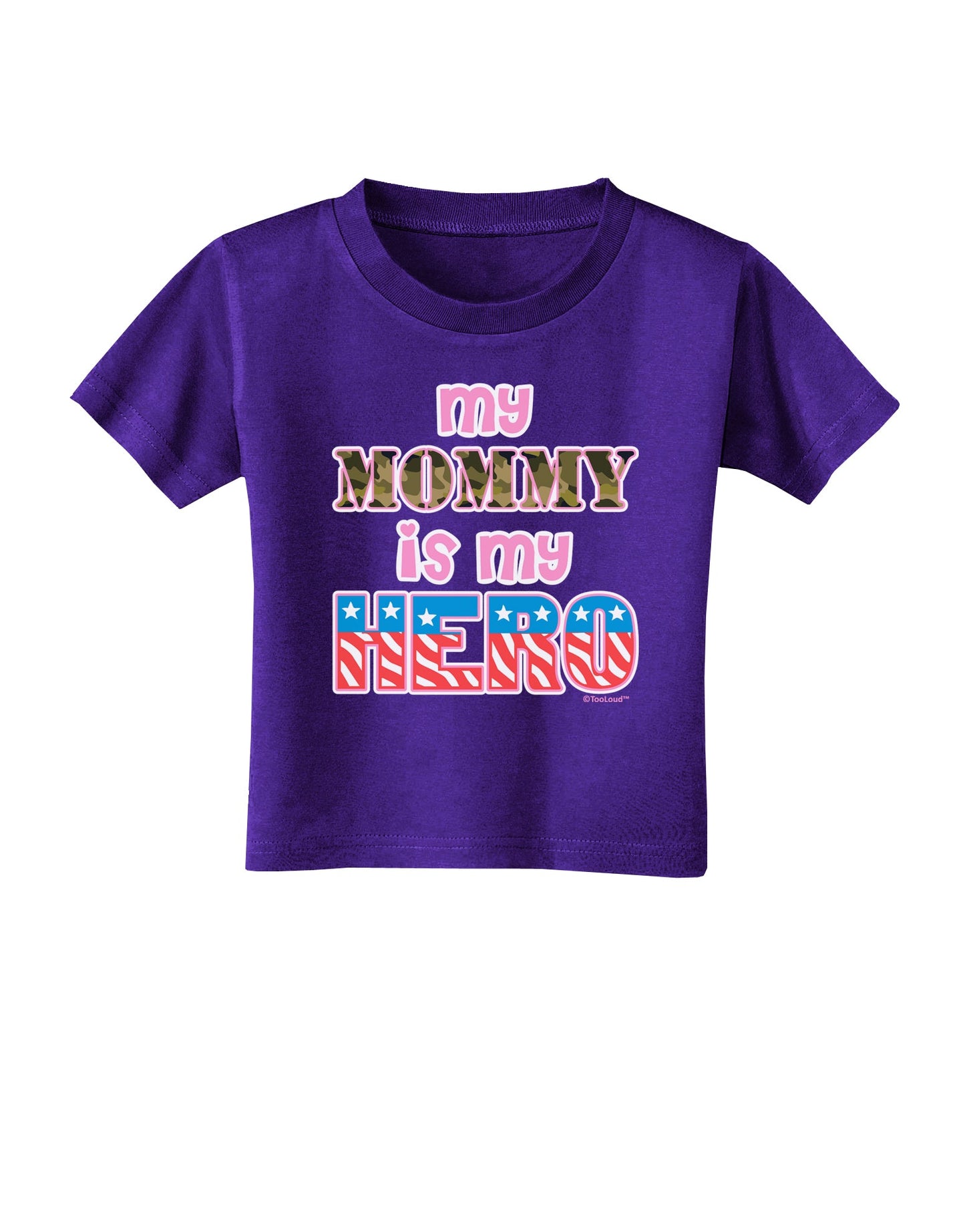 My Mommy is My Hero - Armed Forces - Pink Toddler T-Shirt Dark by TooLoud-Toddler T-Shirt-TooLoud-Purple-2T-Davson Sales