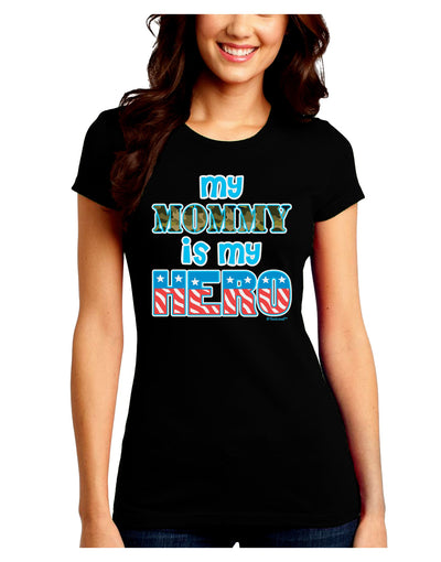 My Mommy is My Hero - Juniors Crew Dark T-Shirt by TooLoud-T-Shirts Juniors Tops-TooLoud-Black-Juniors Fitted Small-Davson Sales