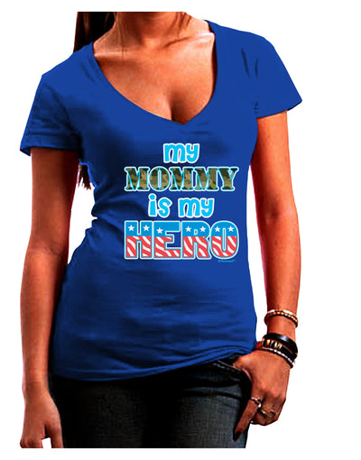 My Mommy is My Hero - Juniors V-Neck Dark T-Shirt by TooLoud-Womens V-Neck T-Shirts-TooLoud-Royal-Blue-Juniors Fitted Small-Davson Sales