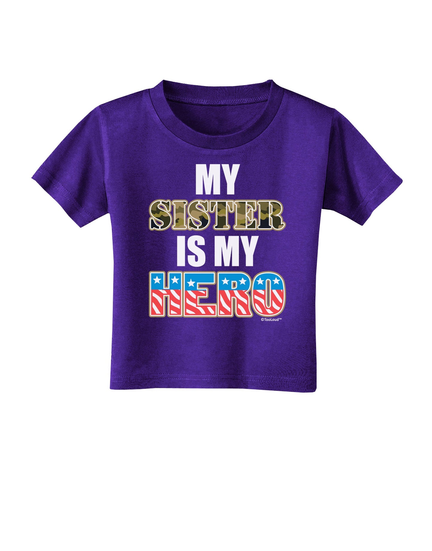 My Sister is My Hero - Armed Forces Toddler T-Shirt Dark by TooLoud-Toddler T-Shirt-TooLoud-Purple-2T-Davson Sales