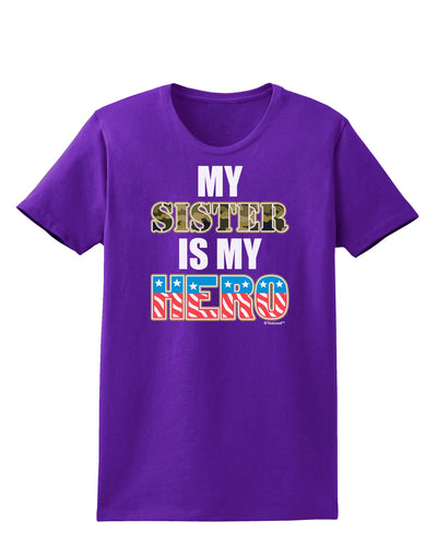 My Sister is My Hero - Armed Forces Womens Dark T-Shirt by TooLoud-Womens T-Shirt-TooLoud-Purple-X-Small-Davson Sales