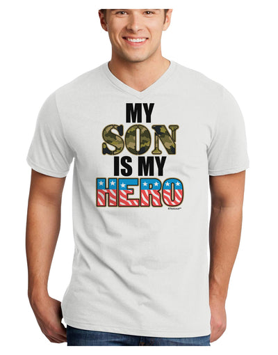 My Son is My Hero - Armed Forces Adult V-Neck T-shirt by TooLoud-Mens V-Neck T-Shirt-TooLoud-White-Small-Davson Sales