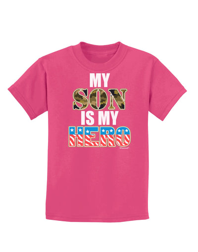 My Son is My Hero - Armed Forces Childrens Dark T-Shirt by TooLoud-Childrens T-Shirt-TooLoud-Sangria-X-Small-Davson Sales