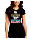 My Son is My Hero - Armed Forces Juniors Crew Dark T-Shirt by TooLoud-T-Shirts Juniors Tops-TooLoud-Black-Juniors Fitted Small-Davson Sales