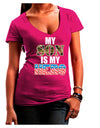 My Son is My Hero - Armed Forces Juniors V-Neck Dark T-Shirt by TooLoud-Womens V-Neck T-Shirts-TooLoud-Hot-Pink-Juniors Fitted Small-Davson Sales