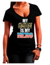 My Son is My Hero - Armed Forces Juniors V-Neck Dark T-Shirt by TooLoud-Womens V-Neck T-Shirts-TooLoud-Black-Juniors Fitted Small-Davson Sales