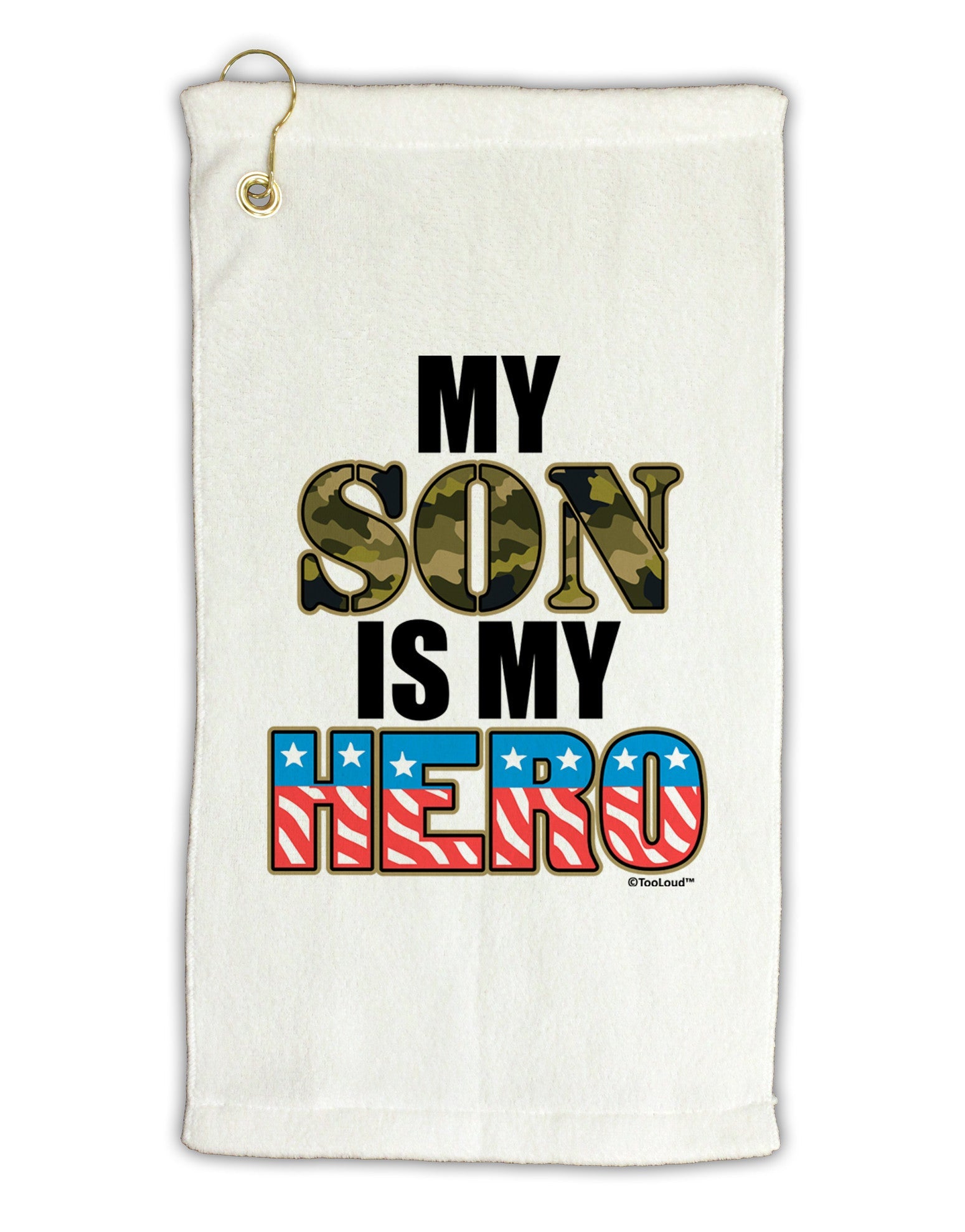 My Son is My Hero - Armed Forces Micro Terry Gromet Golf Towel 16 x 25 inch by TooLoud-Golf Towel-TooLoud-White-Davson Sales