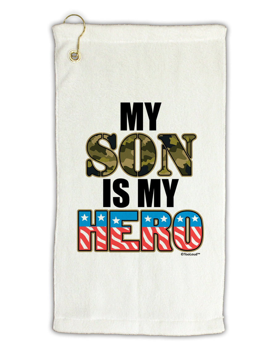 My Son is My Hero - Armed Forces Micro Terry Gromet Golf Towel 16 x 25 inch by TooLoud-Golf Towel-TooLoud-White-Davson Sales