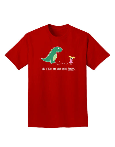 My T-Rex Ate Your Stick Family - Color Adult Dark T-Shirt by TooLoud-Mens T-Shirt-TooLoud-Red-Small-Davson Sales