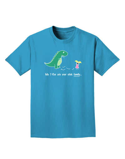 My T-Rex Ate Your Stick Family - Color Adult Dark T-Shirt by TooLoud-Mens T-Shirt-TooLoud-Turquoise-Small-Davson Sales